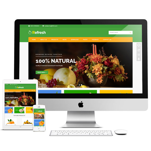 水果農(nóng)場(chǎng)網(wǎng)站源碼 英文外貿(mào)響應(yīng)式h5模板 自適應(yīng)手機(jī)PHP偽靜態(tài)